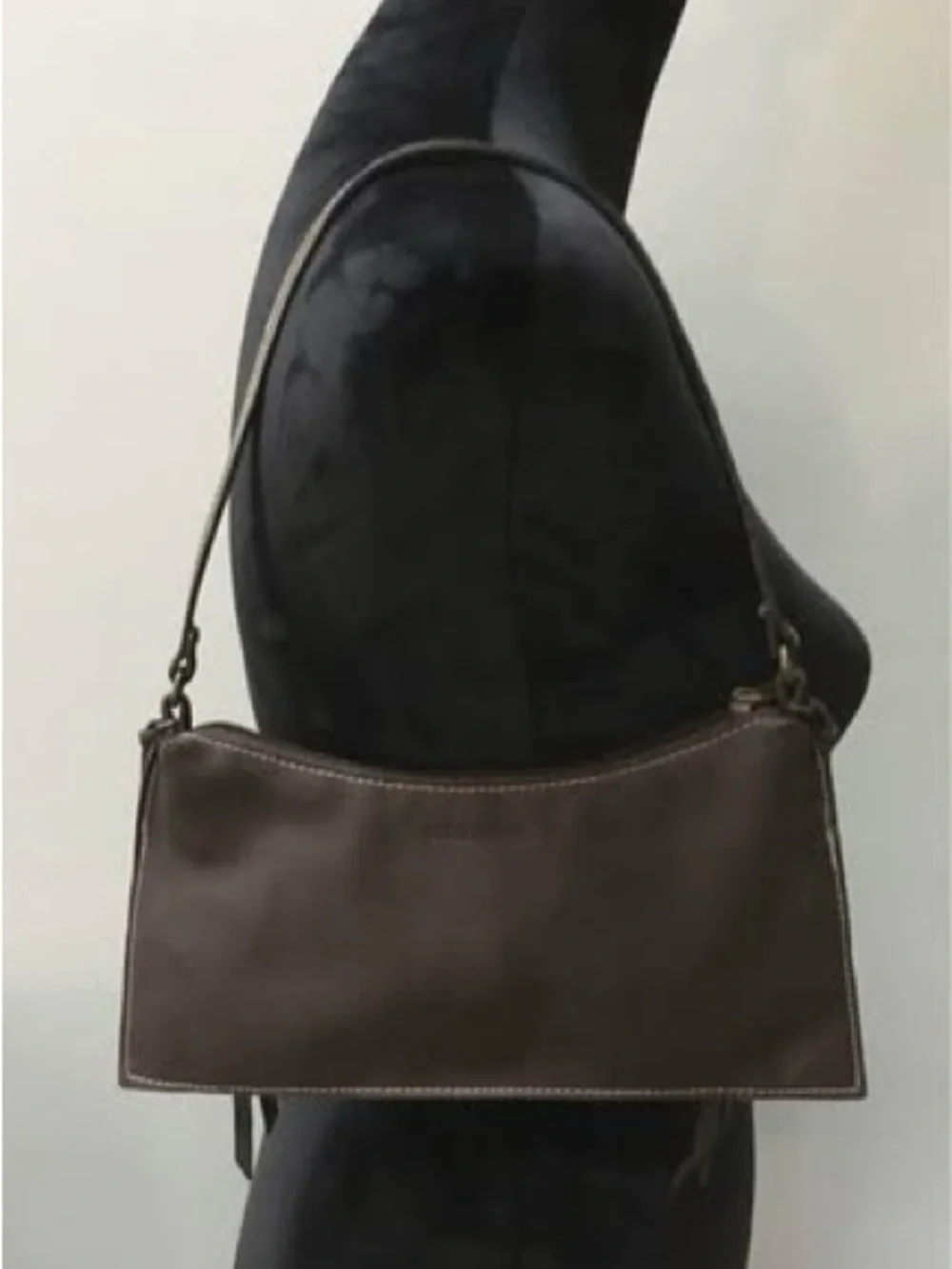 Steve Madden Vintage “moto grunge” Dark Brown Leather Shoulder Bag